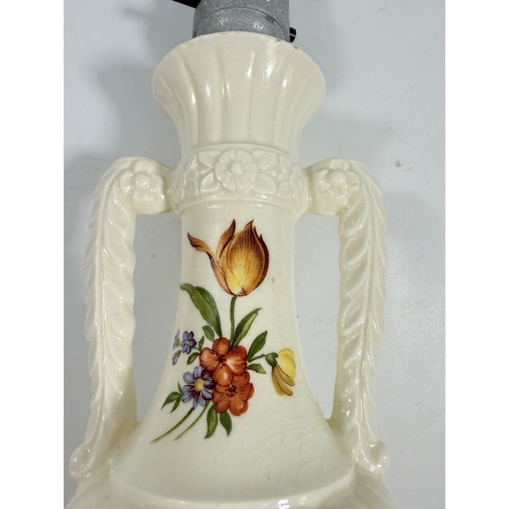 Table Lamp Ceramic Hand Painted Flowers Unique Vintage Cottage Core Victorian - Picture 14 of 16